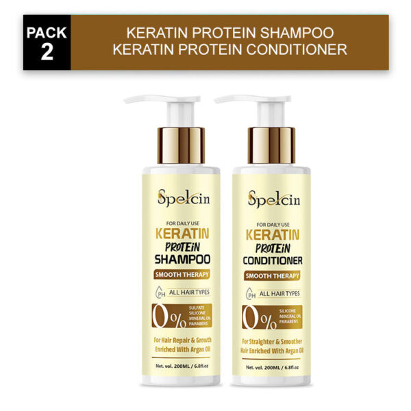 Keratin Smooth Shampoo & Conditioner With Keratin And Argan Oil For Smoother And Shinier Hair, 200-200ML, Pack Of 2Keratin Smooth Shampoo & Conditioner With Keratin And Argan Oil For Smoother And Shinier Hair, (200ml+200ml) (Pack of 2)