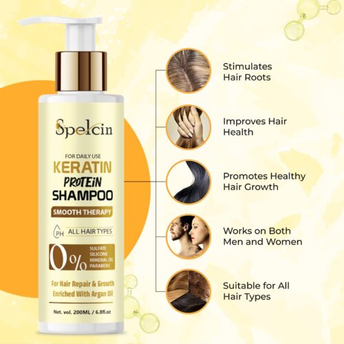 Keratin Smooth Shampoo & Conditioner With Keratin And Argan Oil For Smoother And Shinier Hair, 200-200ML, Pack Of 2Keratin Smooth Shampoo & Conditioner With Keratin And Argan Oil For Smoother And Shinier Hair, (200ml+200ml) (Pack of 2) - Image 5