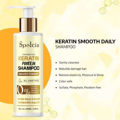 Keratin Smooth Shampoo & Conditioner With Keratin And Argan Oil For Smoother And Shinier Hair, 200-200ML, Pack Of 2Keratin Smooth Shampoo & Conditioner With Keratin And Argan Oil For Smoother And Shinier Hair, (200ml+200ml) (Pack of 2) - Image 4