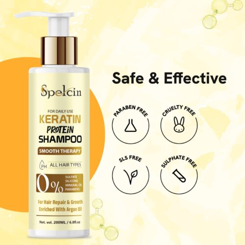 Keratin Smooth Shampoo & Conditioner With Keratin And Argan Oil For Smoother And Shinier Hair, 200-200ML, Pack Of 2Keratin Smooth Shampoo & Conditioner With Keratin And Argan Oil For Smoother And Shinier Hair, (200ml+200ml) (Pack of 2) - Image 3