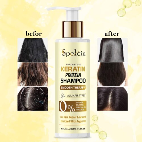 Keratin Smooth Shampoo & Conditioner With Keratin And Argan Oil For Smoother And Shinier Hair, 200-200ML, Pack Of 2Keratin Smooth Shampoo & Conditioner With Keratin And Argan Oil For Smoother And Shinier Hair, (200ml+200ml) (Pack of 2) - Image 2