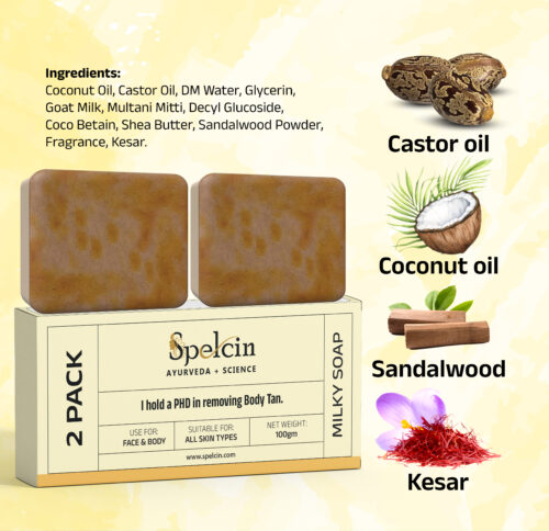 Spelcin Magic soap Sandalwood and Saffron Soap for Youthful, Glowing Skin.  (2 x 50 g) - Image 3