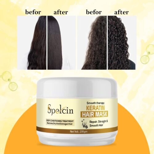 Spelcin Keratin Hair Mask For Damage Repair Hair,Silky & Smoothing Hair  (200 ml) - Image 6