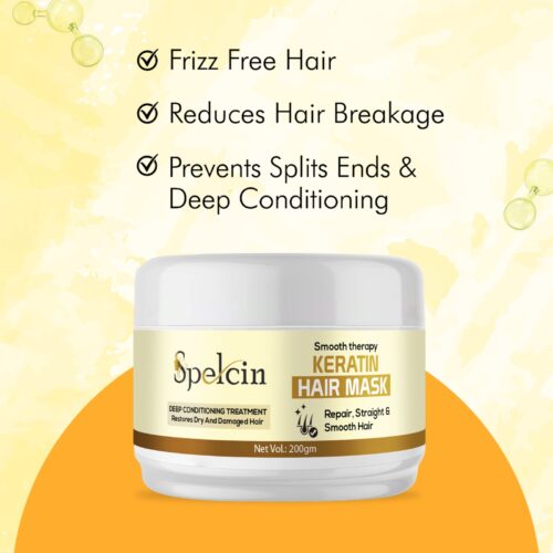Spelcin Keratin Hair Mask For Damage Repair Hair,Silky & Smoothing Hair  (200 ml) - Image 4