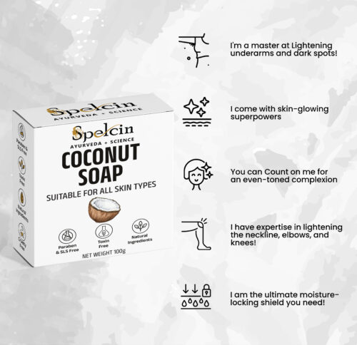 Spelcin Soap Coconut Soap with Shea Butter| All Skin Types| Moisturising and Nourishing |100g - Image 7