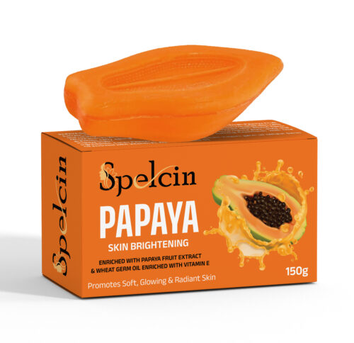 Spelcin Papaya soap Aura (Pack Of 1)-125G |Bright, Radiant & Glowing Skin| Tfm 76% Grade 1 Soap| 100% Vegan|Suitable For All Skin Types