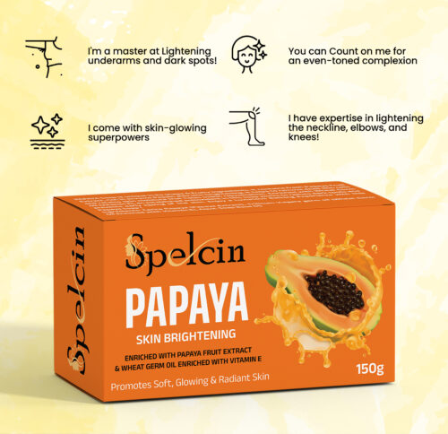 Spelcin Papaya soap Aura (Pack Of 1)-125G |Bright, Radiant & Glowing Skin| Tfm 76% Grade 1 Soap| 100% Vegan|Suitable For All Skin Types - Image 7