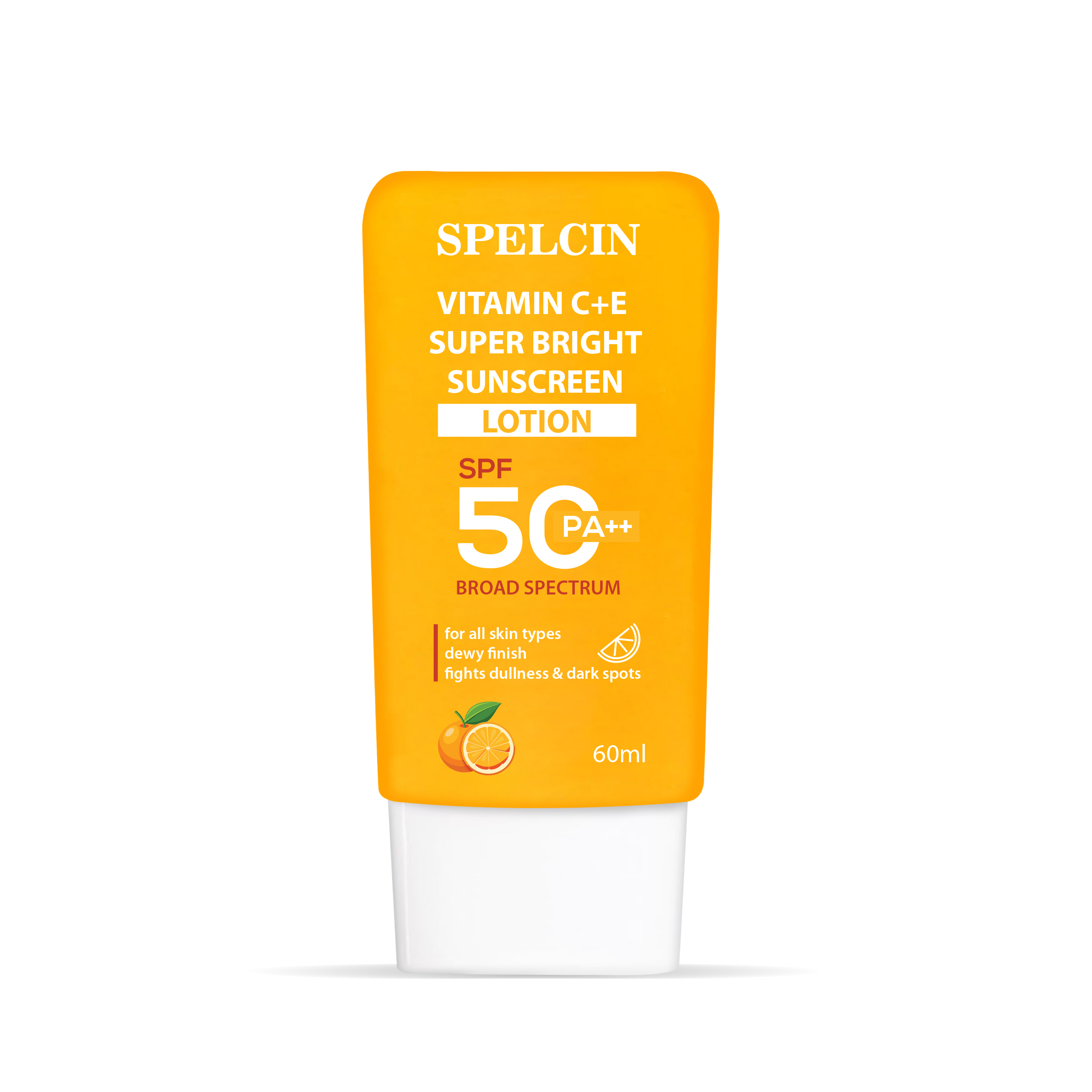Spelcin Sunscreen - SPF 50 PA++ Vitamin C + E Super Bright Sunscreen SPF 50 (60 ml)