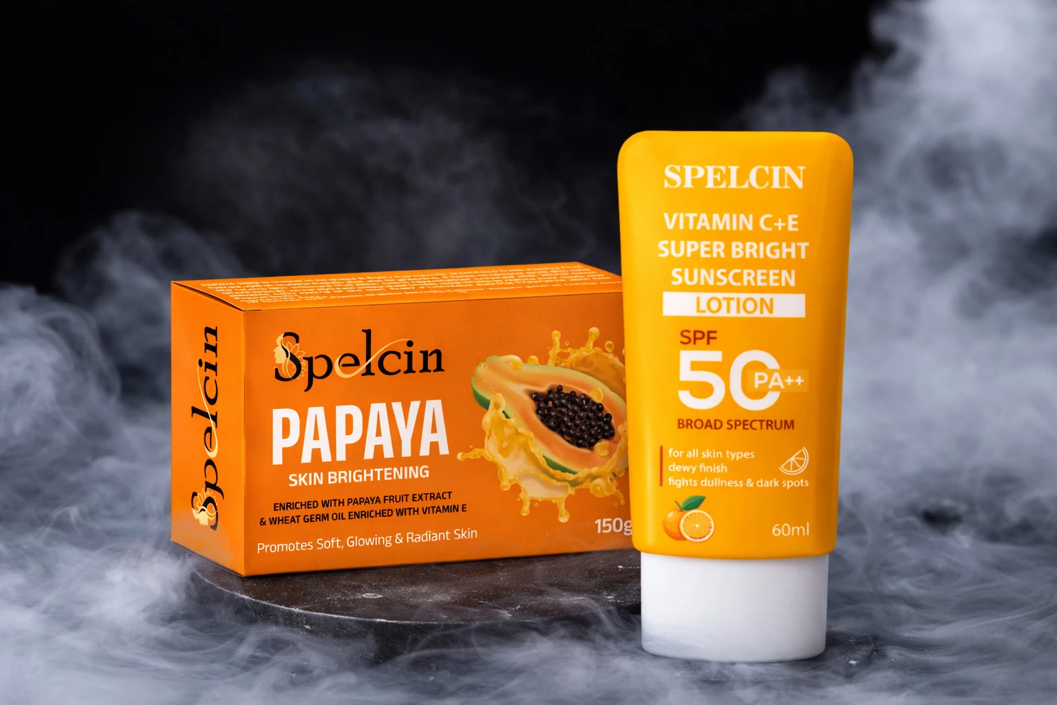 Spelcin Sunscreen - SPF 50 PA++ with Papaya Soap (60 ml)